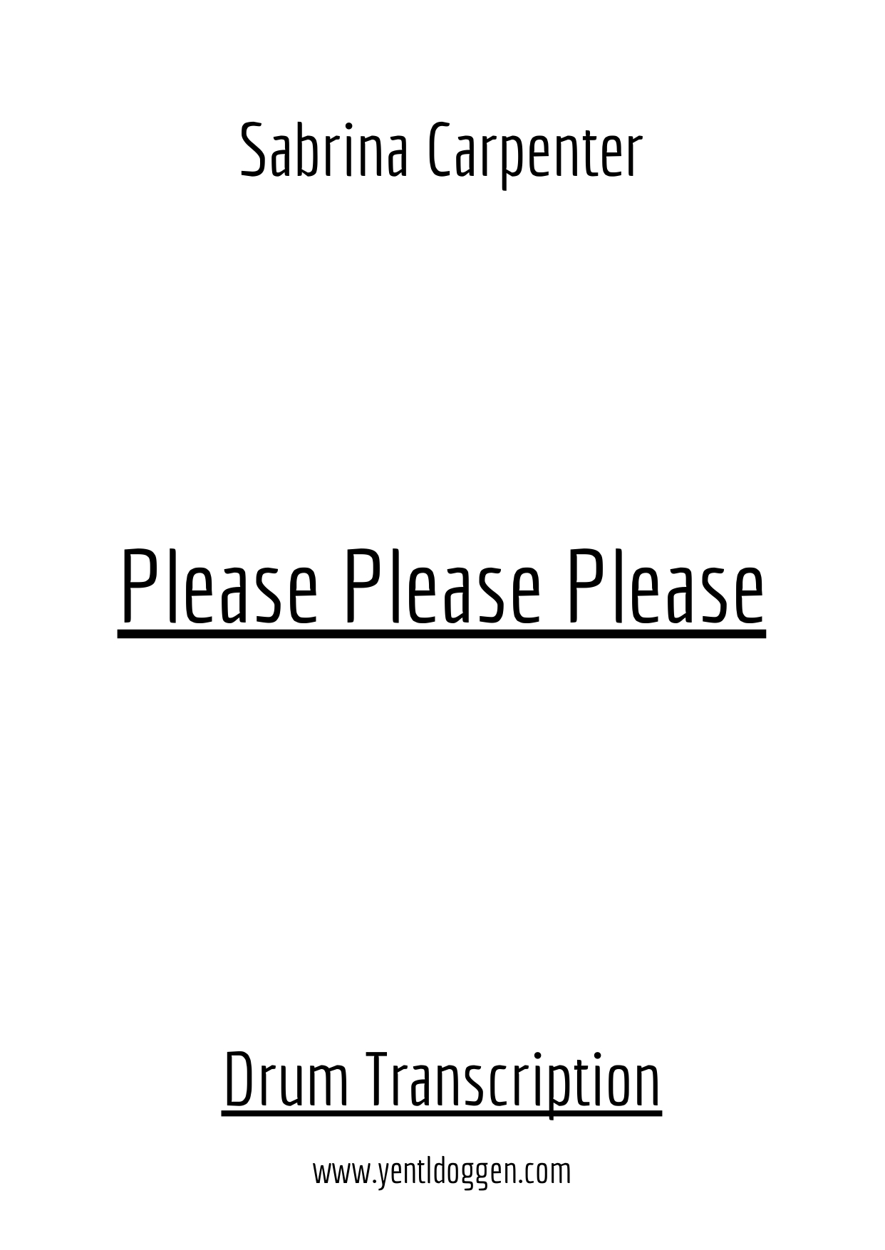 Please Please Please - Sabrina Carpenter - Drum Transcription PDF download