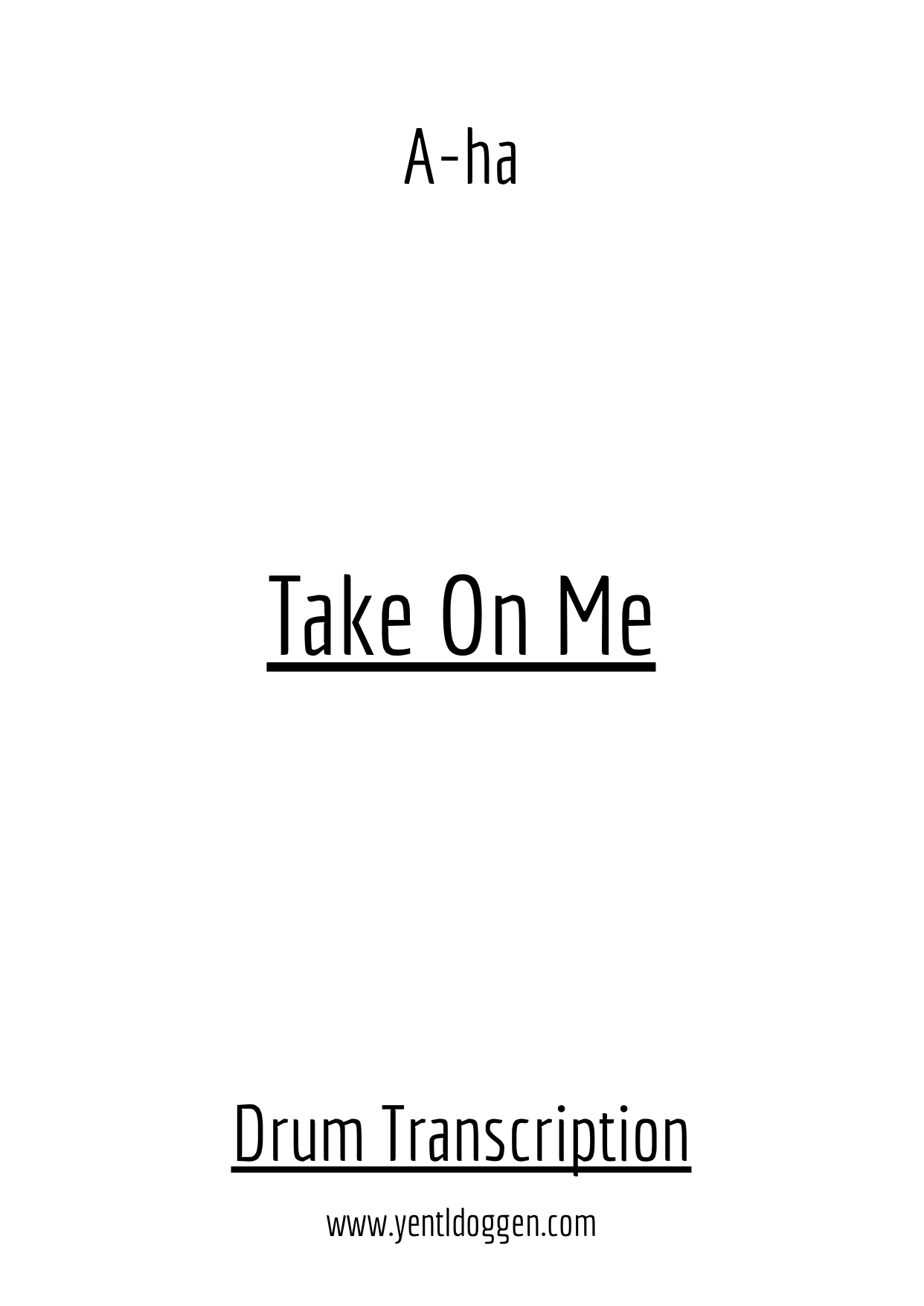 Take On Me - A-ha - Drum Transcription PDF download